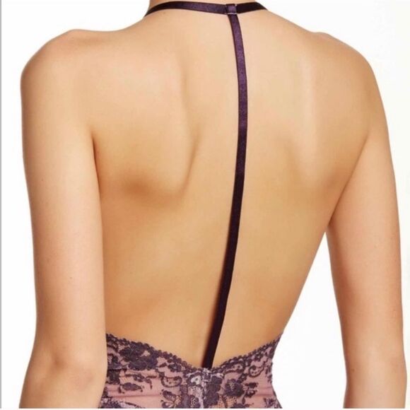 Free People Too Cute To Handle Bodysuit In Eggplant - Picture 3 of 5